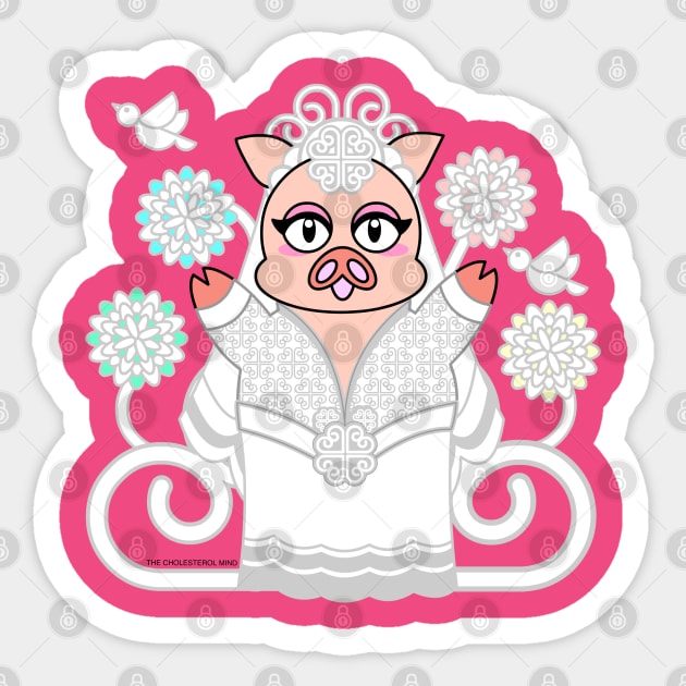 PIGGY WHITE WEDDING: BRIDE Sticker by cholesterolmind